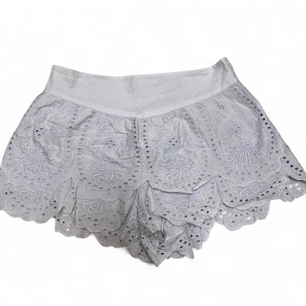 Free People Light Blue Eyelet Lace Shorts